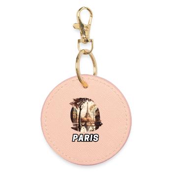 Paris - Porte-clés rond - rose clair - Devant