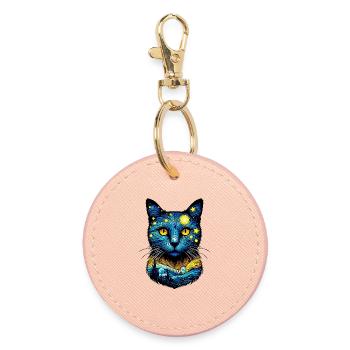 Cat - Round Keyring - light pink - Front