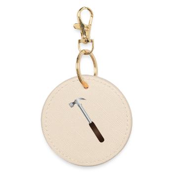 Zimmermannshammer – Symbol echter Handwerkskunst - Runder Schlüsselanhänger - Auster - Vorne