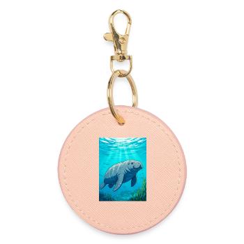 Gentle giant of calm waters, symbol of peace - Round Keyring - light pink - Front