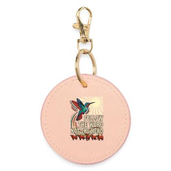 Folge dem Wort, nicht der Herde, Kolibris - Runder Schlüsselanhänger - Hellrosa - Vorne