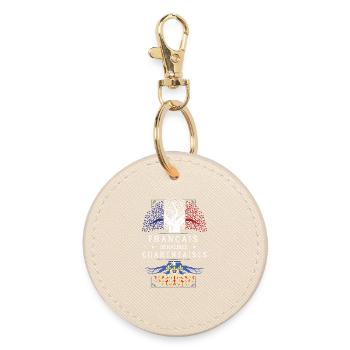 Francais De Racines Charentaises T-Shirt Cadeau... - Porte-clés rond - huître - Devant
