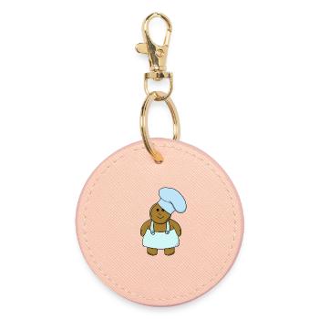 Biscuit au pain d’épice du boulanger - Porte-clés rond - rose clair - Devant