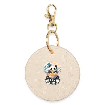 Panda Ramen Great Wave Japan - Runder Schlüsselanhänger - Auster - Vorne