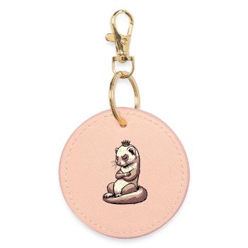 Furet Ferret Holder Furet Propriétaire - Porte-clés rond - rose clair - Devant