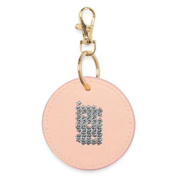 Repeated monochrome fish - Round Keyring - light pink - Front