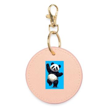 panda - Porte-clés rond - rose clair - Devant