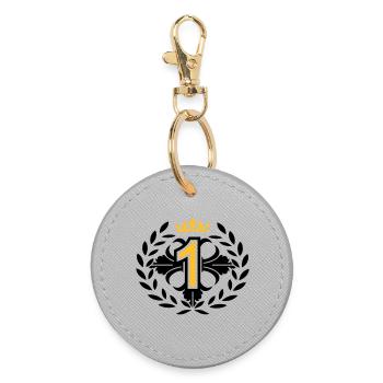 The Number One with a laurel wreath and crown - Round Keyring - grey - Front