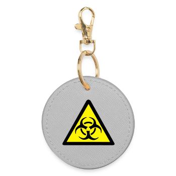 Warning Biohazard - Round Keyring - grey - Front