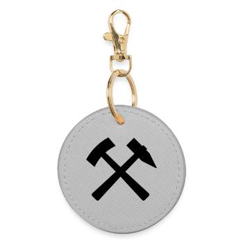 Miner's sign mallet iron Erzgebirge colliery - Round Keyring - grey - Front