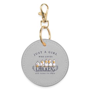Just A Girl Who Loves Chickens Hühner - Round Keyring - grey - Front