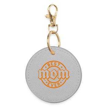 Best Ever Orange Retro Badge - Round Keyring - grey - Front