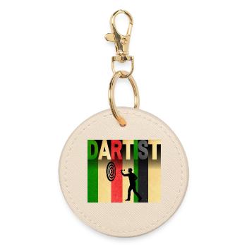 Dartist : L’art rencontre les rayures rétro de fléchettes - Porte-clés rond - huître - Devant