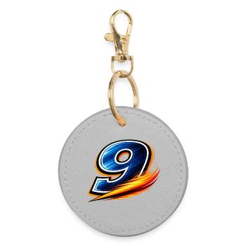 Numéro 9 Maillot de football Buteur - Porte-clés rond - bruyère - Devant