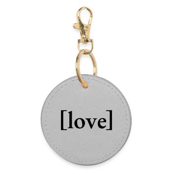LOVE - Runder Schlüsselanhänger - Grau - Vorne