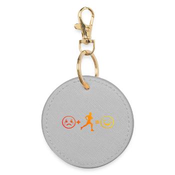 Geschenkidee für einen Running mit Running - Runder Schlüsselanhänger - Grau - Vorne