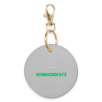 Ein echter Schmackofatz - Runder Schlüsselanhänger - Grau - Vorne