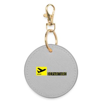 Airplane taking off - Round Keyring - grey - Front