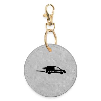 Van Delivery destinations - Round Keyring - grey - Front
