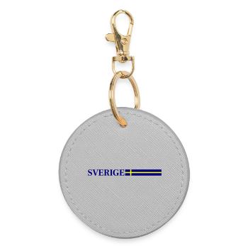 Sweden Flag Sverige - Round Keyring - grey - Front