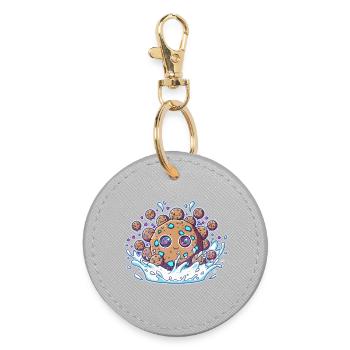 Cookie in Milk in Space - Round Keyring - grey - Front