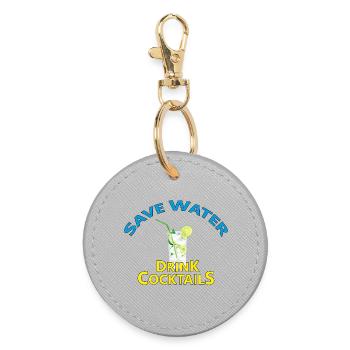Cocktails - Round Keyring - grey - Front