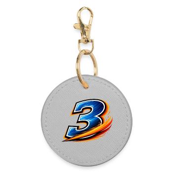 Number 3 Football Shirt Defensive Player Team - Round Keyring - grey - Front