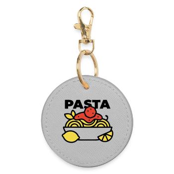 Bol de pâtes Spaghettis Italie Gourmet - Porte-clés rond - bruyère - Devant