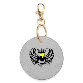 bier_wappen2 - Round Keyring - grey - Front