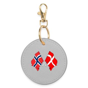 Flag Norway, flag Denmark - Round Keyring - grey - Front
