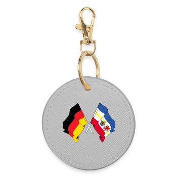 Drapeau Allemagne, Mecklembourg-Poméranie-Occidentale - Porte-clés rond - bruyère - Devant