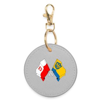 Drapeau de la Pologne, Opole croisé - Porte-clés rond - bruyère - Devant