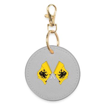 Deux drapeaux de Poméranie - Porte-clés rond - bruyère - Devant