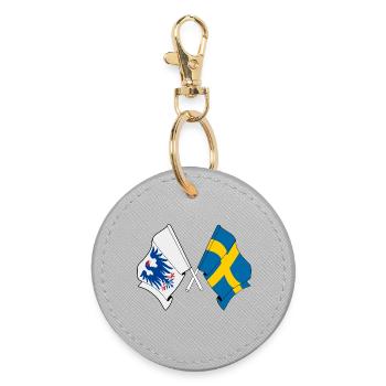 Värmland & Schweden – Kreuzung - Runder Schlüsselanhänger - Grau - Vorne