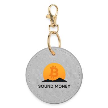 Bitcoin Sunset Mountain - Porte-clés rond - bruyère - Devant