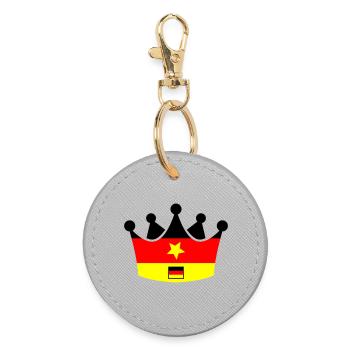 Deutschland Krone - Runder Schlüsselanhänger - Grau - Vorne