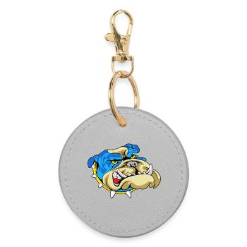 Blue Bulldog Snarl - Round Keyring - grey - Front