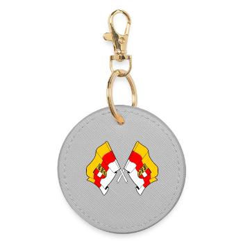 Kärnten Crossed Flags - Round Keyring - grey - Front