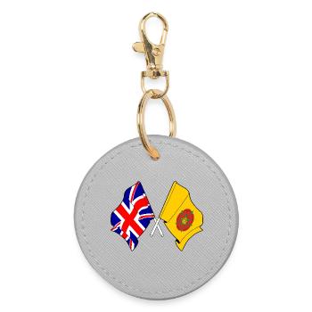 Lancashire & Great Britain Flag - Round Keyring - grey - Front