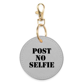 Kein Selfie posten – Urbane Schwarze Schabloune - Runder Schlüsselanhänger - Grau - Vorne
