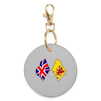 Somerset + Great Britain crossed - Round Keyring - grey - Front