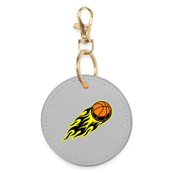 Basketball flame - Round Keyring - grey - Front