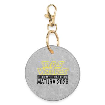 Matura 2026 Das wars (Möge Abschluss mit uns sein) - Runder Schlüsselanhänger - Grau - Vorne