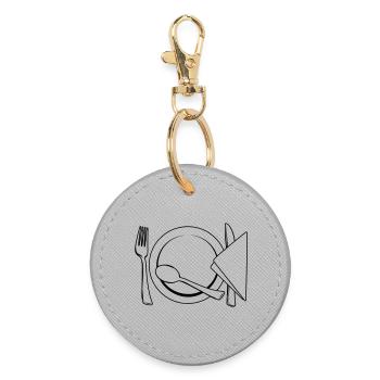 Serviette de table à couverts - Porte-clés rond - bruyère - Devant