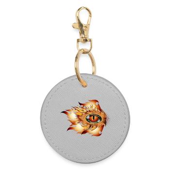 Tatouage de l’œil magique d’un dragon en flammes - Porte-clés rond - bruyère - Devant