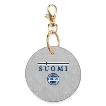 Flag of Finland, Finnish pride - Round Keyring - grey - Front