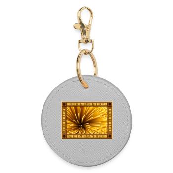 Spaghetti Focus Retro Frame - Round Keyring - grey - Front
