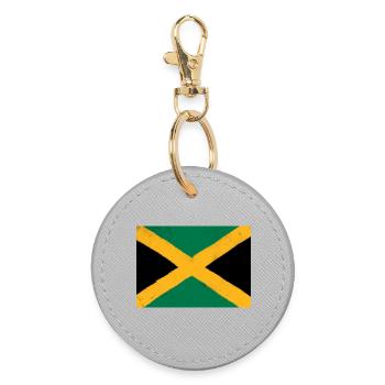 Drapeau de la Jamaïque - Porte-clés rond - bruyère - Devant