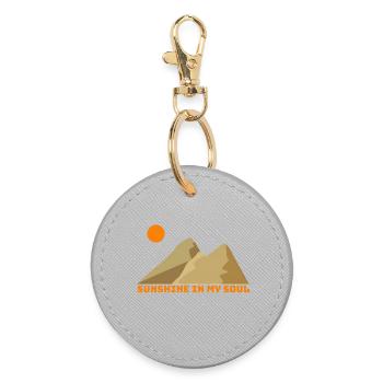 Sunshine soul in the mountains - Round Keyring - grey - Front