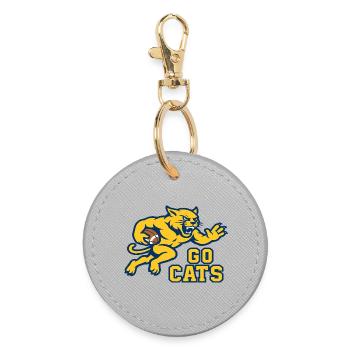 Go Cats Football Wildcat Attack Mascot - Round Keyring - grey - Front
